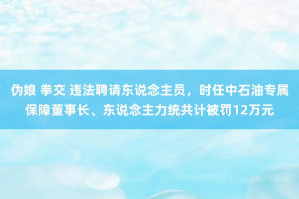 伪娘 拳交 违法聘请东说念主员，时任中石油专属保障董事长、东说念主力统共计被罚12万元