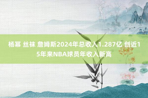 杨幂 丝袜 詹姆斯2024年总收入1.287亿 创近15年来NBA球员年收入新高