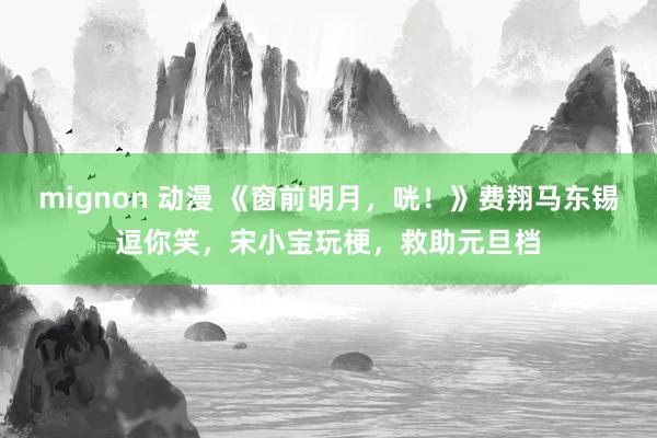mignon 动漫 《窗前明月，咣！》费翔马东锡逗你笑，宋小宝玩梗，救助元旦档