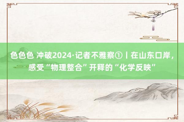 色色色 冲破2024·记者不雅察①丨在山东口岸，感受“物理整合”开释的“化学反映”