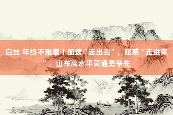 白丝 年终不雅察丨加速“走出去”，眩惑“走进来”，山东高水平灵通勇争先