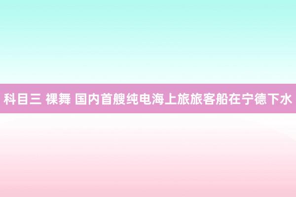 科目三 裸舞 国内首艘纯电海上旅旅客船在宁德下水