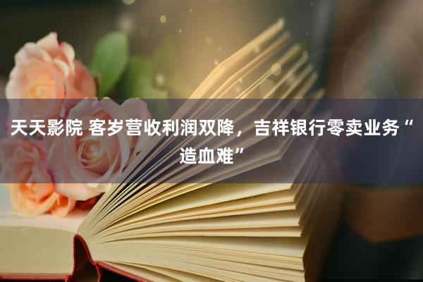 天天影院 客岁营收利润双降，吉祥银行零卖业务“造血难”