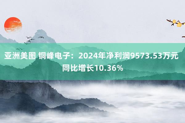 亚洲美图 铜峰电子：2024年净利润9573.53万元 同比增长10.36%