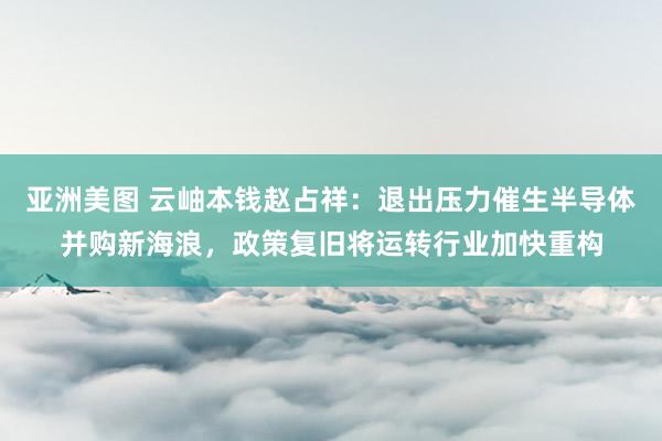 亚洲美图 云岫本钱赵占祥：退出压力催生半导体并购新海浪，政策复旧将运转行业加快重构