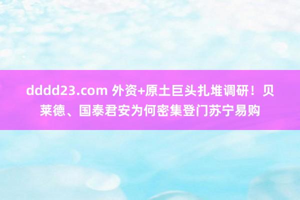 dddd23.com 外资+原土巨头扎堆调研！贝莱德、国泰君安为何密集登门苏宁易购