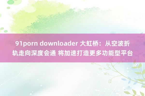 91porn downloader 大虹桥：从空波折轨走向深度会通 将加速打造更多功能型平台