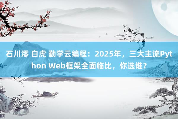 石川澪 白虎 勤学云编程：2025年，三大主流Python Web框架全面临比，你选谁？