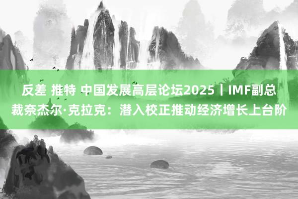 反差 推特 中国发展高层论坛2025丨IMF副总裁奈杰尔·克拉克：潜入校正推动经济增长上台阶