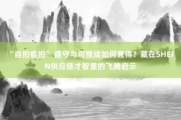 “自拍偷拍” 遵守与可捏续如何兼得？藏在SHEIN供应链才智里的飞腾启示