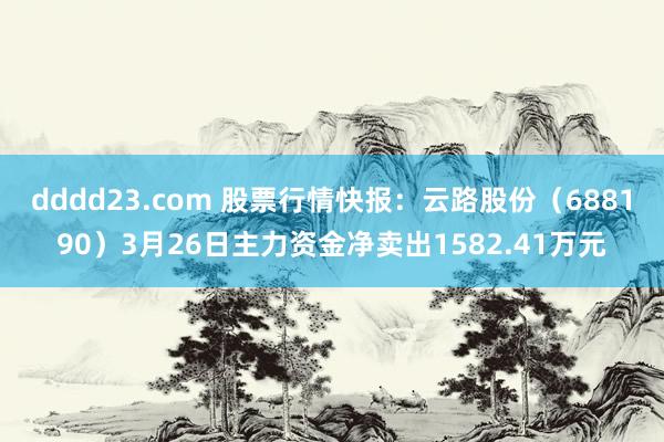 dddd23.com 股票行情快报：云路股份（688190）3月26日主力资金净卖出1582.41万元