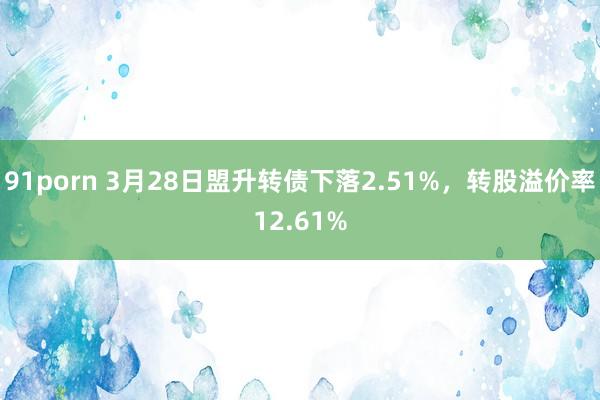 91porn 3月28日盟升转债下落2.51%，转股溢价率12.61%