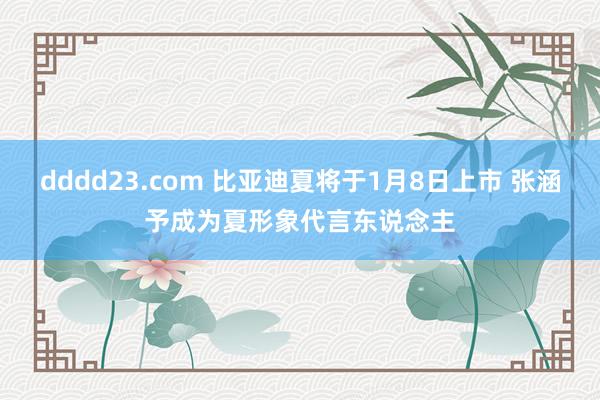 dddd23.com 比亚迪夏将于1月8日上市 张涵予成为夏形象代言东说念主