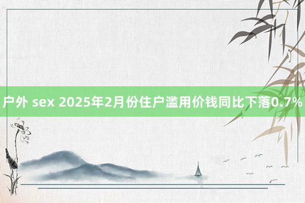 户外 sex 2025年2月份住户滥用价钱同比下落0.7%