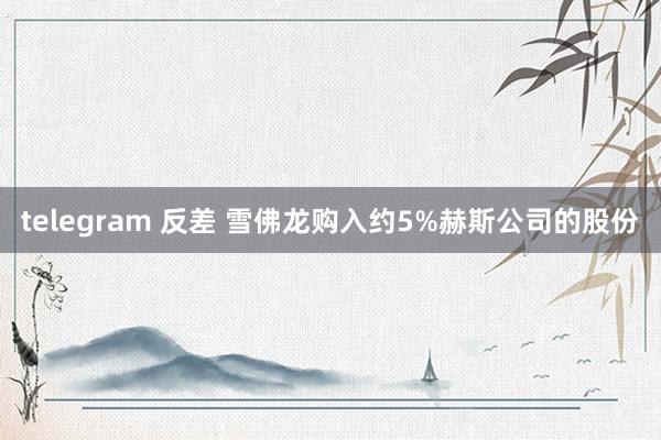 telegram 反差 雪佛龙购入约5%赫斯公司的股份