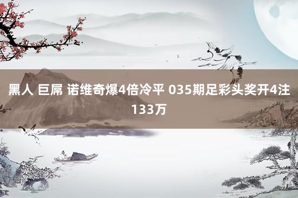 黑人 巨屌 诺维奇爆4倍冷平 035期足彩头奖开4注133万